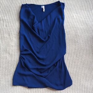 Chic Royal Blue Draped Dress